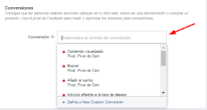 configurar campaña conversion