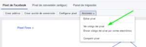 ver codigo pixel facebook